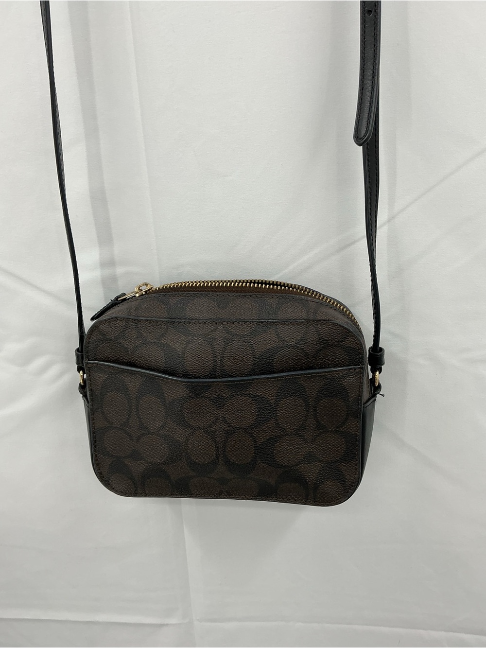 Coach Brown Signature Small Crossbody with Black Strap D17 - Picture 4 of 7